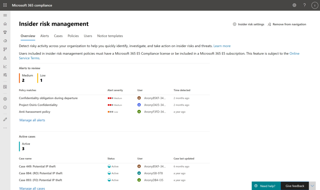 Insider Risk Management Demo Portal